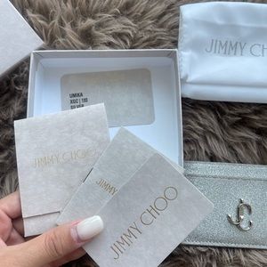Jimmy CHOO SILVER GLITTEE CARD HOLDER